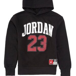 Jordan Big Boys 23 Fleece Pullover Hoodie, Black, Size 2T